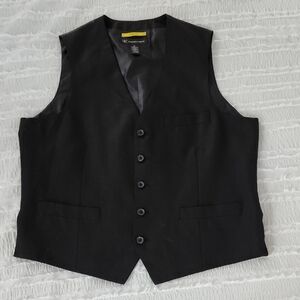 INC International Concepts Men's Medium Black Vest Slim Fit Formal Elegant